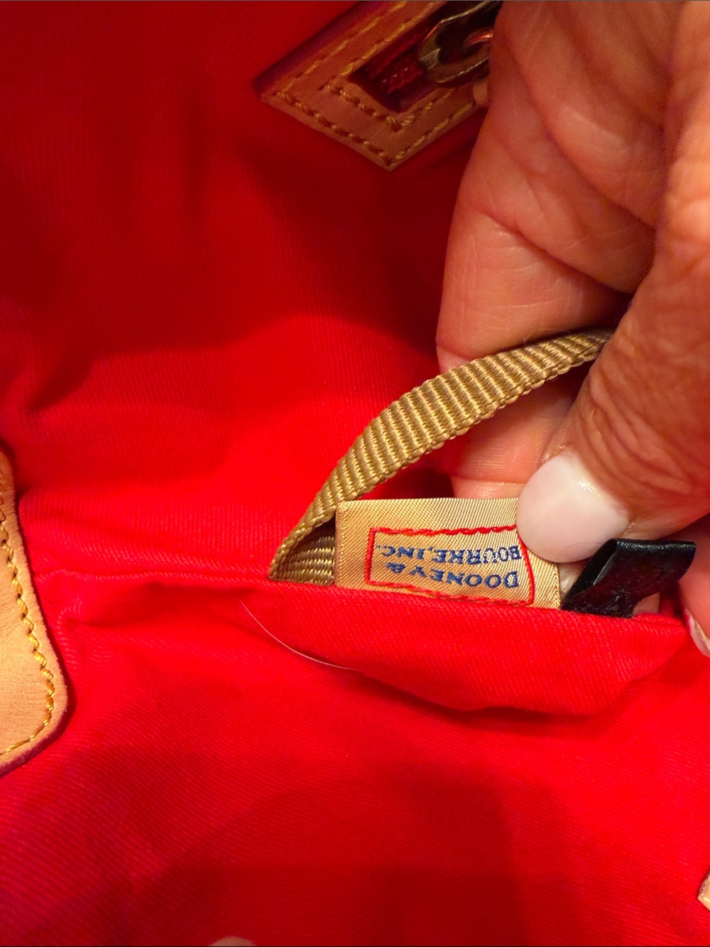 Dooney & Bourke Pink Floral LeatherTote with Tan Straps - Picture 10 of 12